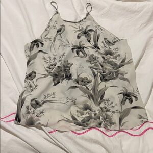 Silk Floral High Neck Sleeveless Blouse